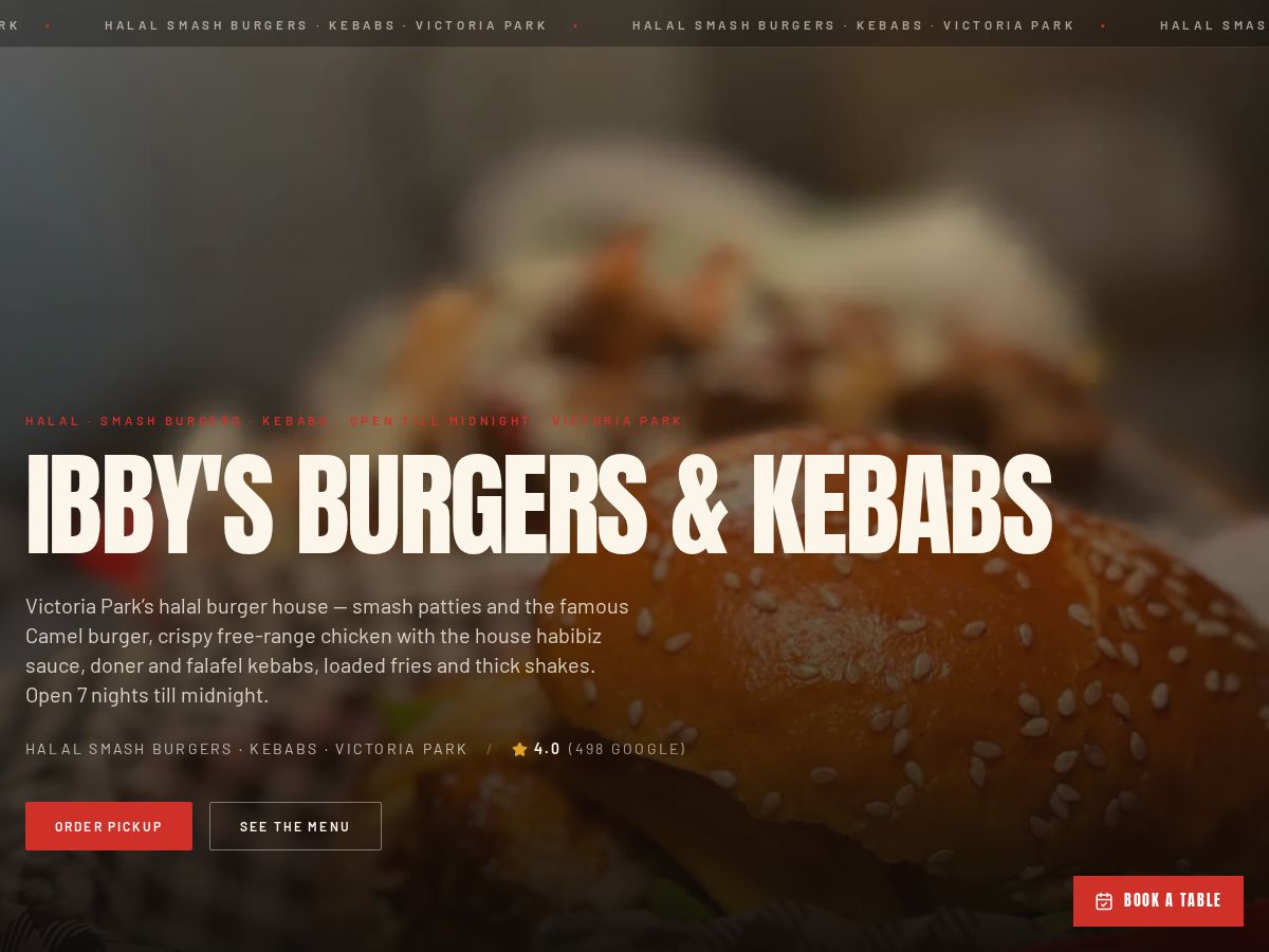 Ibby's Burgers & Kebabs — live site